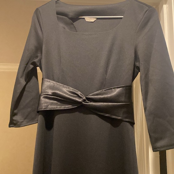 Black dress; long sleeves; empire waist. - Picture 2 of 4